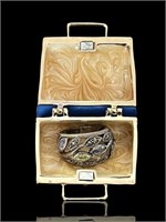 Purse Trinket Box w/ 925 Precious Gemstone Ring