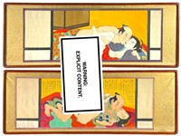 Very Large Vintage Asian EROTIC Shunga Framed