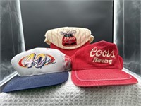 Group of 3 vintage Racing Hats - bill elliot,