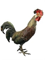 Heavy Vintage Cast Metal Painted Rooster