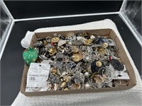 Box of costume jewelry mostly earrings and