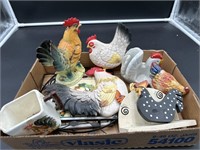 Grouping of chickens- napkin holder, wall