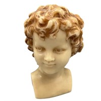 Unique 10 Inch Tall Vintage Wax Bust