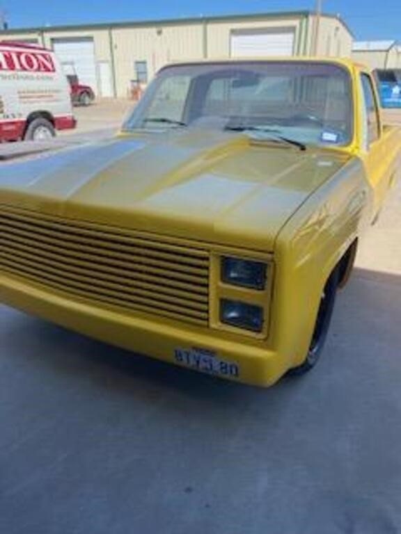 1982 Chev Pickup Canary Yellow with Gold pearl..
