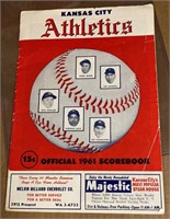1961  Kansas City A's Scorebook - vs Yankees