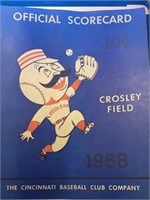 1958 Crosley Field Redlegs Scorecard vs Phillies
