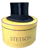 Knox 19th C Beaver Skin Top Hat, Stetson Box