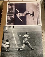 2 8x10 Pics - Mathews Swinging and  Mickey Mantle
