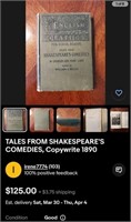 N - SHAKESPEARE BOOK COPYWRITE 1890 ( H48)