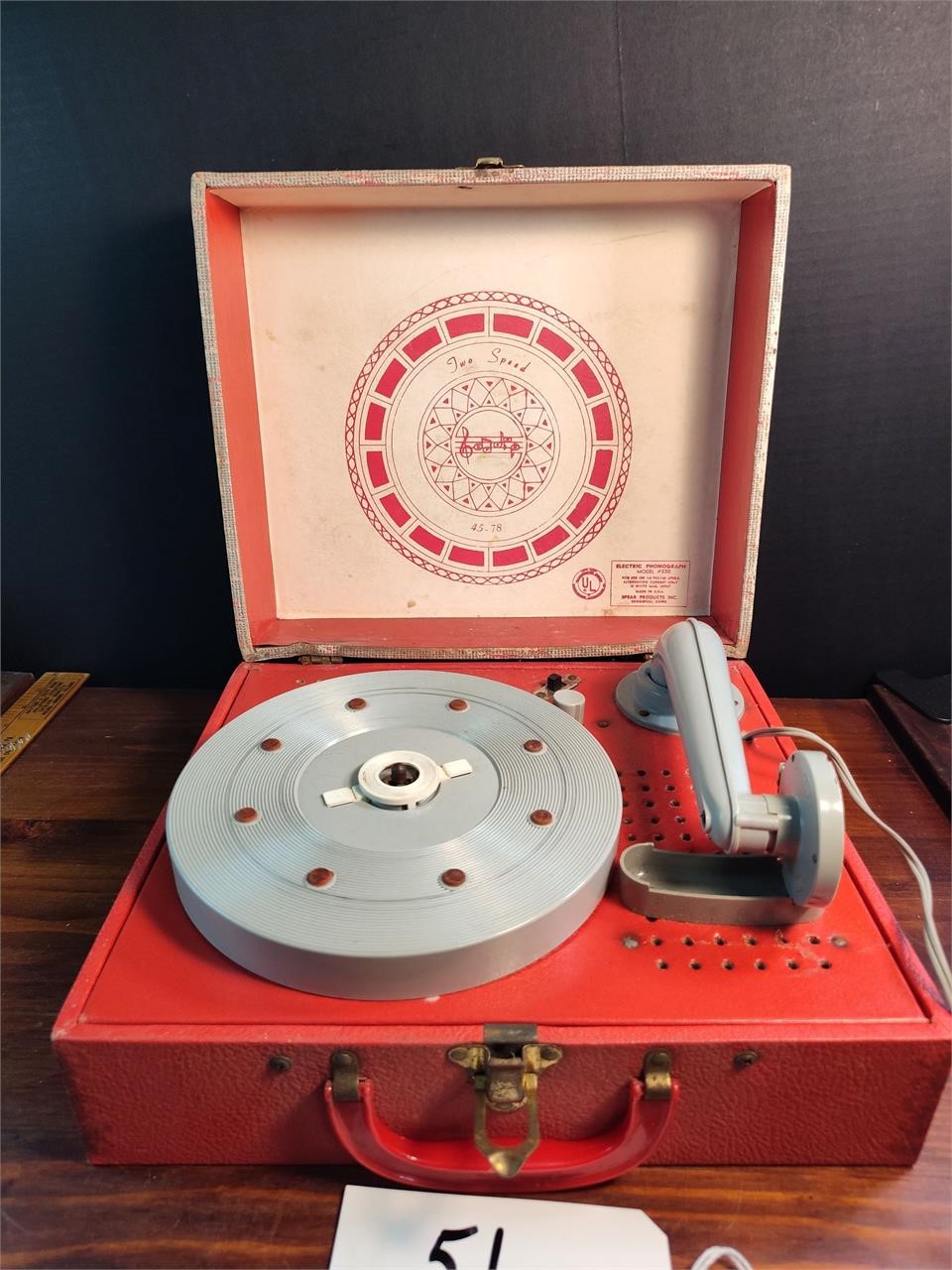 Vintage Spear Products Electric Phonograph