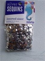 G) NEW ASSORTED SIZE SILVER SEQUINS