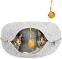 Large (24 Inch) Peekaboo Cat Cave, Cat Tunnel Bed,