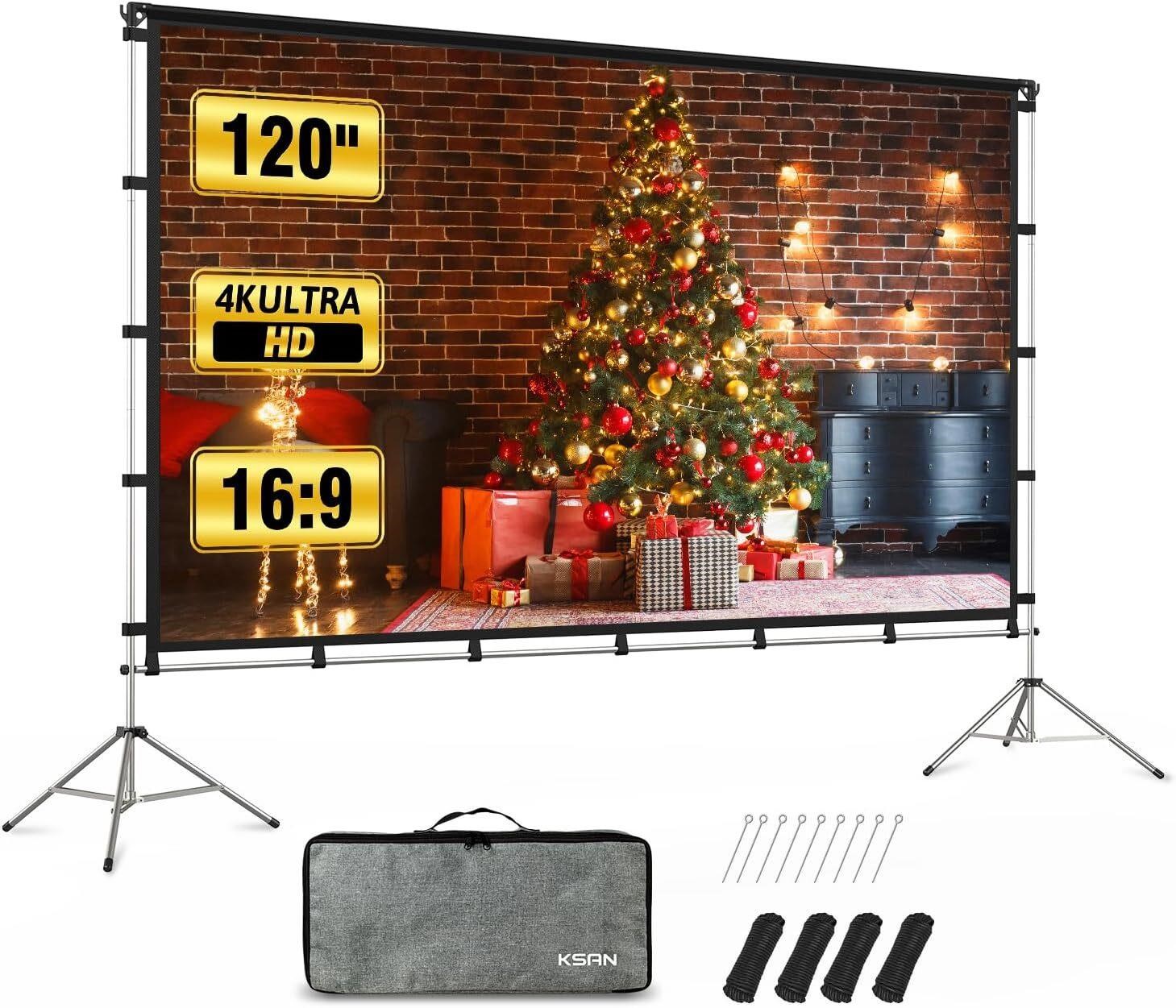 120 inch Projection Screen with Stand (Aluminum St
