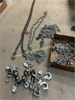 20ft Chain w Misc Hooks, Shackles & Scrap Chain