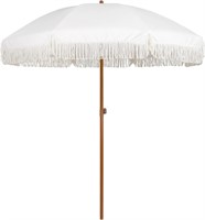 AMMSUN 7ft Patio Umbrella with Fringe Outdoor Tass