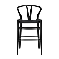 Evelina Counter Stool with Black Wood Frame