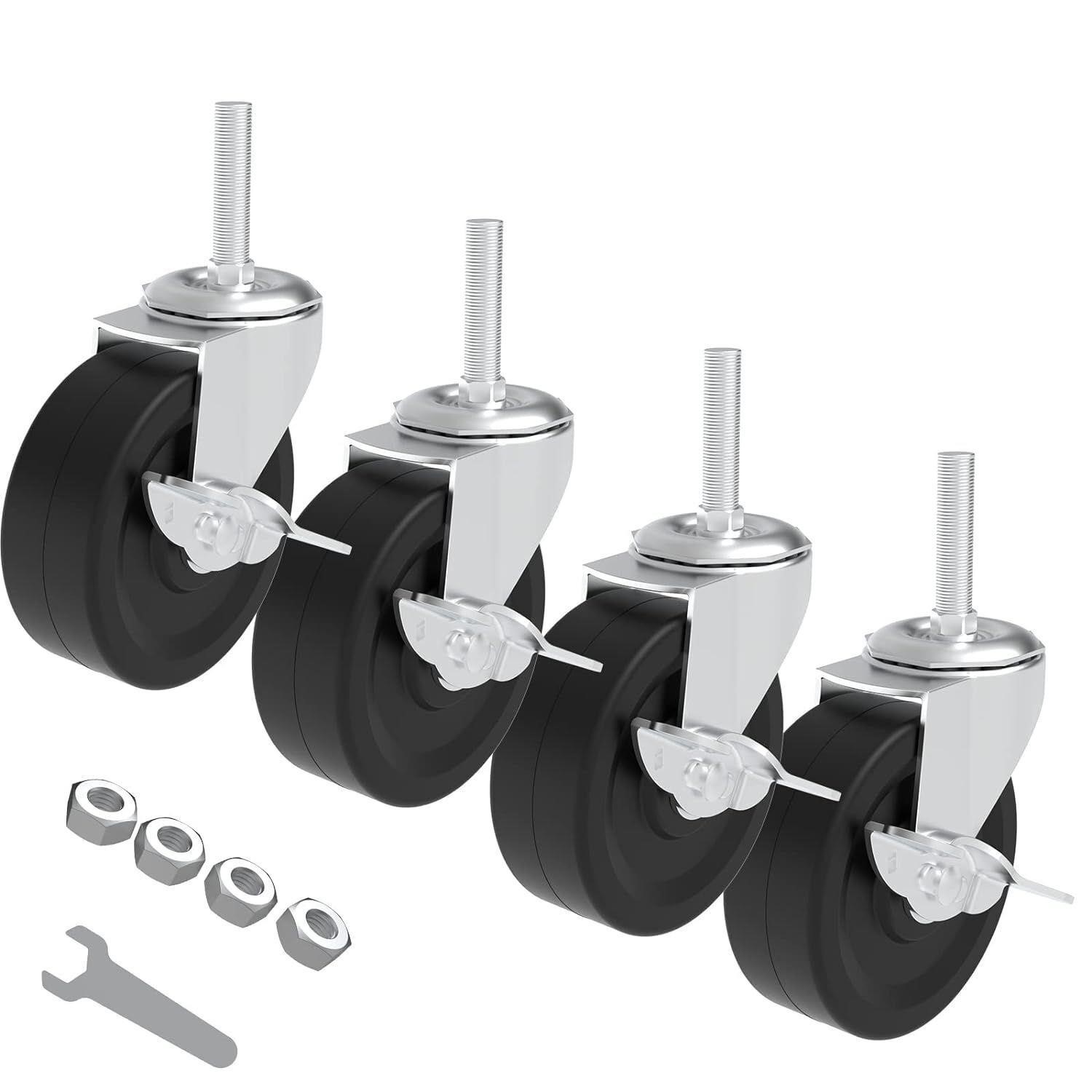 --LOT OF 2 HYEJDRV Casters Set of 4, 3-Inch Caster