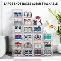 ($129) 10 Pack Large Shoe Boxes Clear Stac