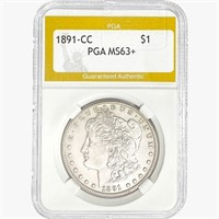 1891-CC Morgan Silver Dollar PGA MS63+