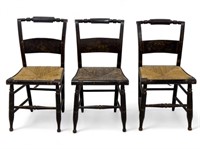 Rush Seat Side Chairs w/ Stenciling