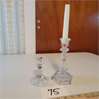 Two Glass Candleholders