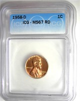 1958-D Cent ICG MS67 RD LISTS $310