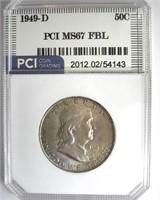 1949-D Franklin PCI MS67 FBL