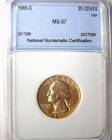 1955-D Quarter MS67 LISTS FOR $14000