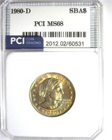1980-D Susan B Anthony MS68 LISTS $450 IN 67
