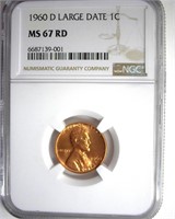 1960-D Lg Date Cent NGC MS67 RD LISTS $475
