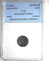 41-42 AD Judea Herod-Agrippa NNC F15 AR Prutah