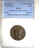 292-306 AD Genius Reverse NNC MS64 Silvered
