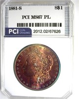 1881-S Morgan MS67 PL LISTS $2000