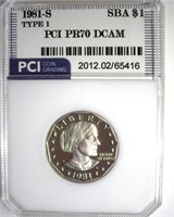 1981-S T-1 Susan B Anthony PCI PR70 DCAM