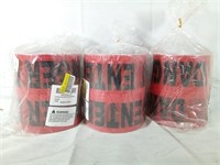 Pack of 3 - Red Danger Do Not Enter Tape, 2/Pack