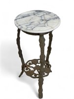 20th C Iron Plant Stand with Marble top