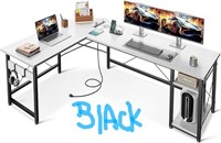 Coleshome L Shaped Computer Desk 66", BLACK