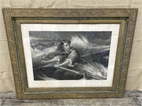 ‘Grace Darling’ engraving in great antique frame