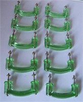10 Vintage Uranium Green Depression Glass Drawer