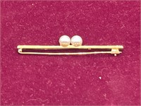 18k gold & pearl pin