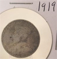 1919 Georgivs V Canadian Silver Quarter
