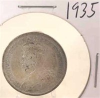 1935 Georgivs V Canadian Silver Quarter