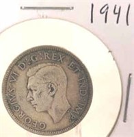 1941 Georgivs VI Canadian Silver Quarter