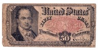 1875 Post Civil War Fractional 50 Cent Currency