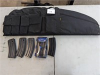Rifle Case with 4 Clips and Cleaning Kit