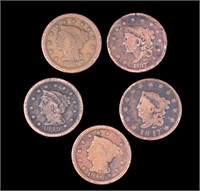 U.S. Large Cent Coins (5)