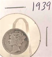 1939 Mercury Silver Dime