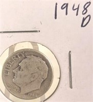 1948 D Roosevelt Silver Dime