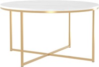 Walker Edison Round Marble Coffee Table(SEE DESC)