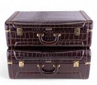 S.S. Trunk & Bag Phila Cow Hide Vintage Suitcases